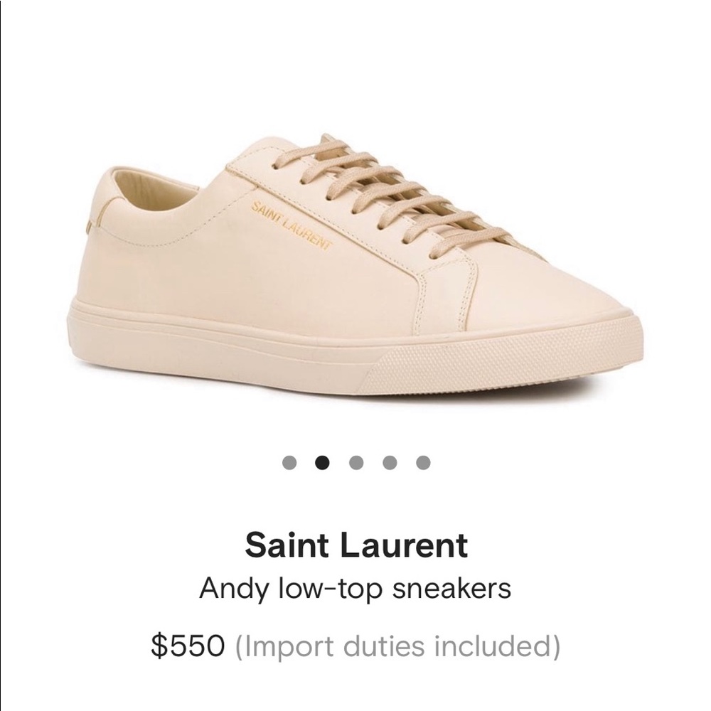 Saint Laurent Cream Andy Low-Top Sneakers